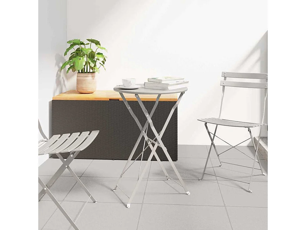 Table bistrot Beige Ø50x71 cm Acier revêtu de poudre