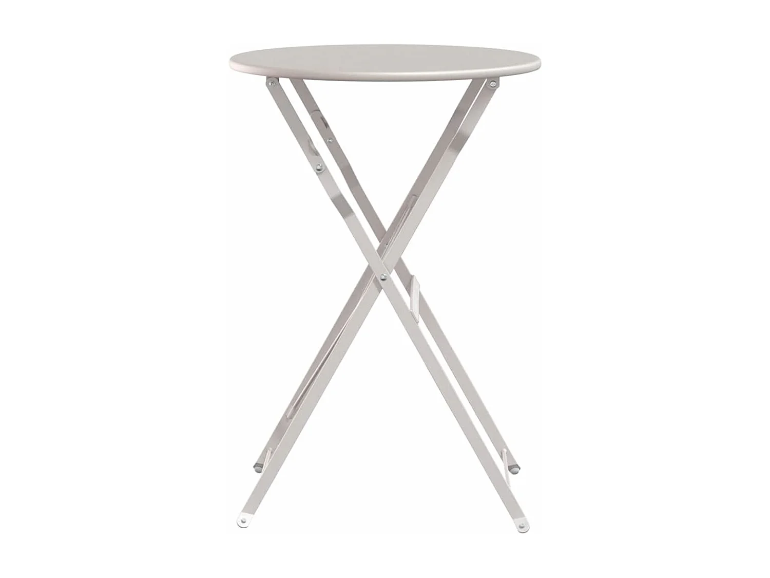 Table bistrot Beige Ø50x71 cm Acier revêtu de poudre