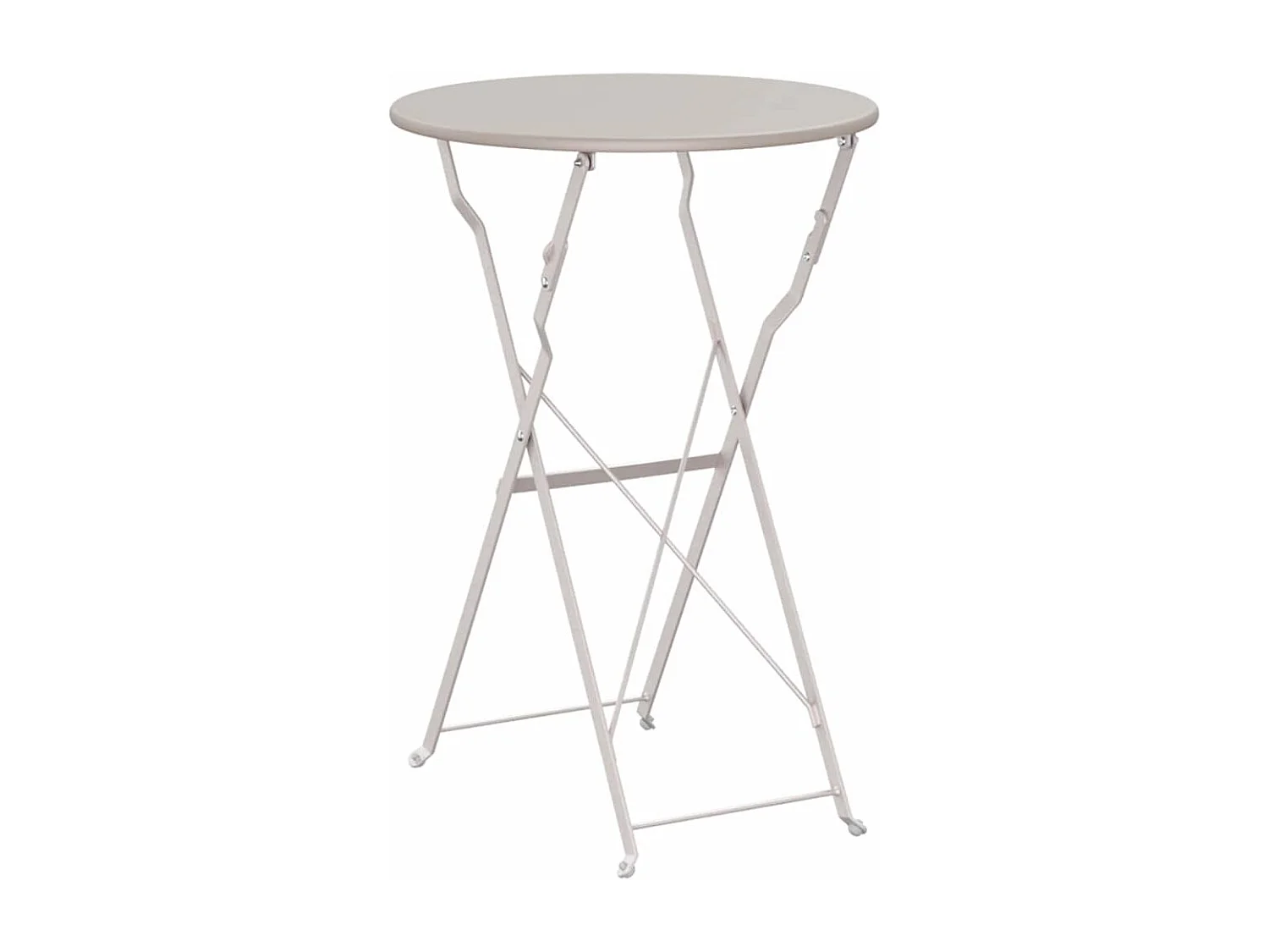 Table bistrot Beige Ø50x71 cm Acier revêtu de poudre