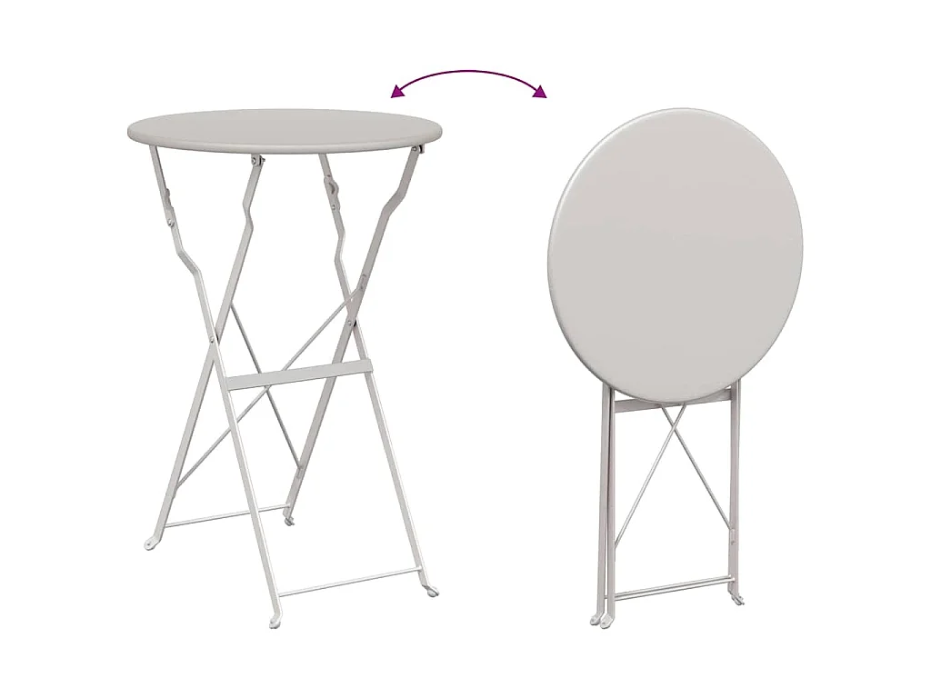 Beige bistrotafel Ø50x71 cm Gepoedercoat staal