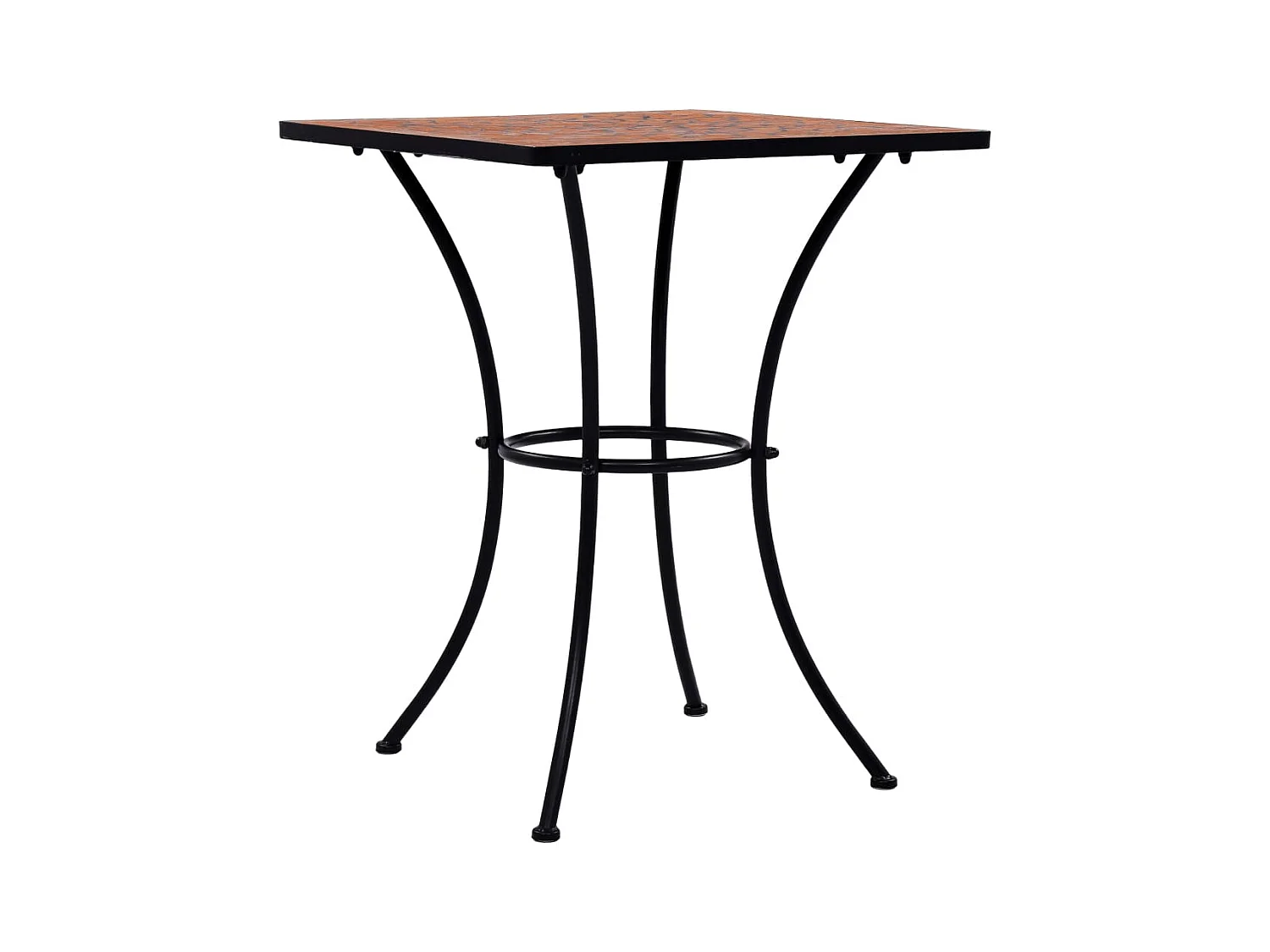 Mesa de bistró de mosaico de terracota de 60 cm de cerámica