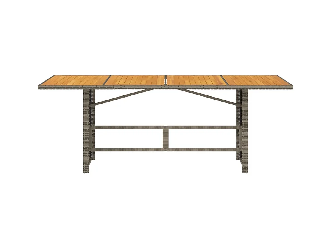 Tuintafel en blad in grijs acaciahout met gevlochten hars