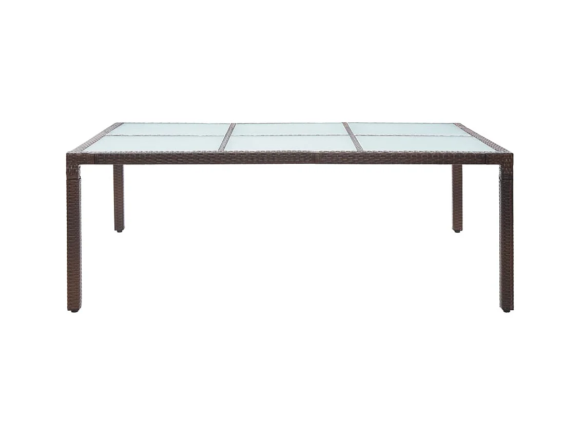 Eettafel voor buiten Bruin 200x150x74 cm Hars riet