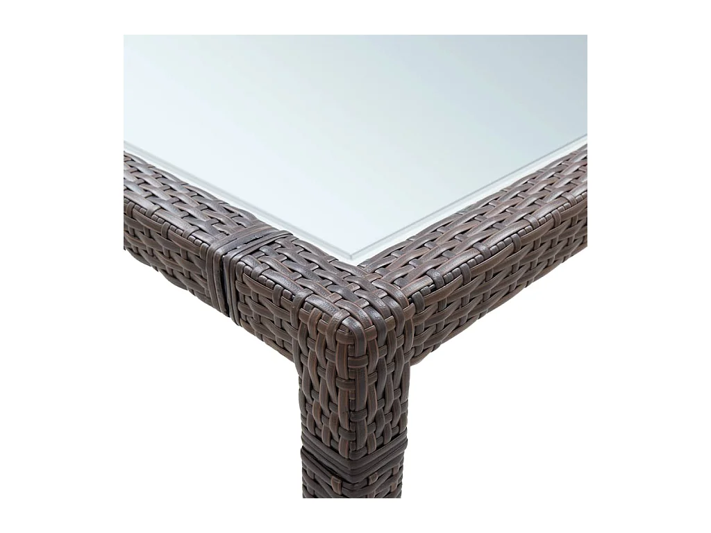 Eettafel voor buiten Bruin 200x150x74 cm Hars riet