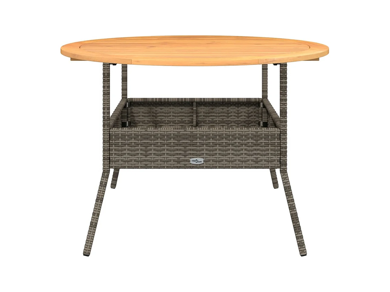 Mesa de jardín y tablero en madera de acacia gris con resina trenzada.