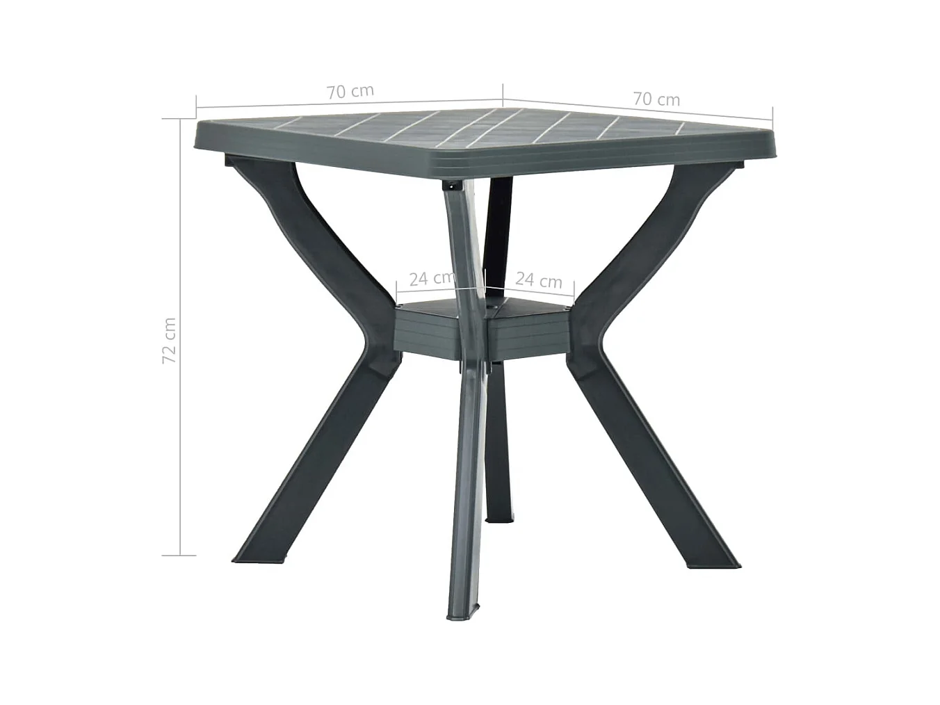 Groene Bistrotafel 70x70x72 cm Kunststof