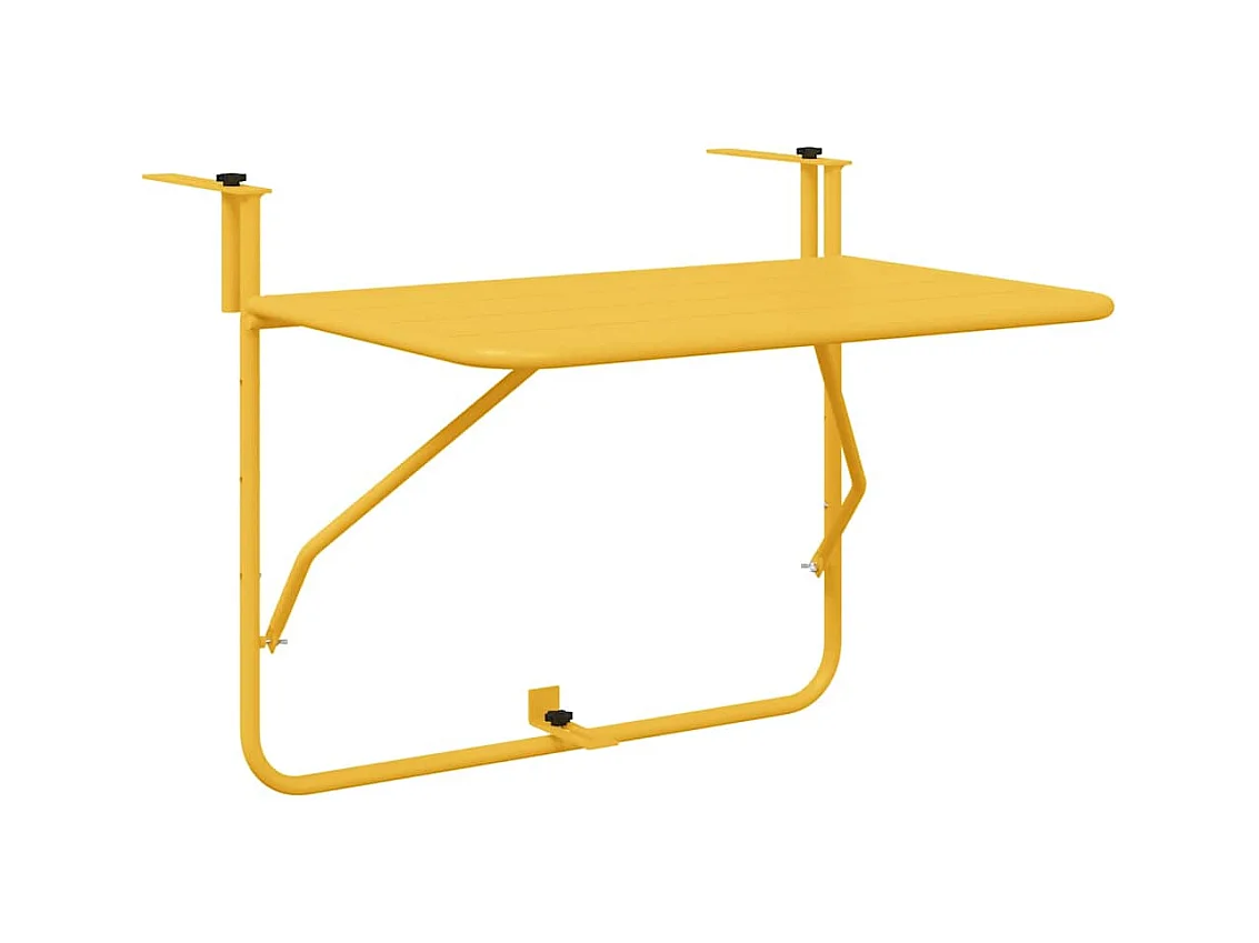 Tavolo da balcone sospeso senape 60 x 39 x 65 cm acciaio