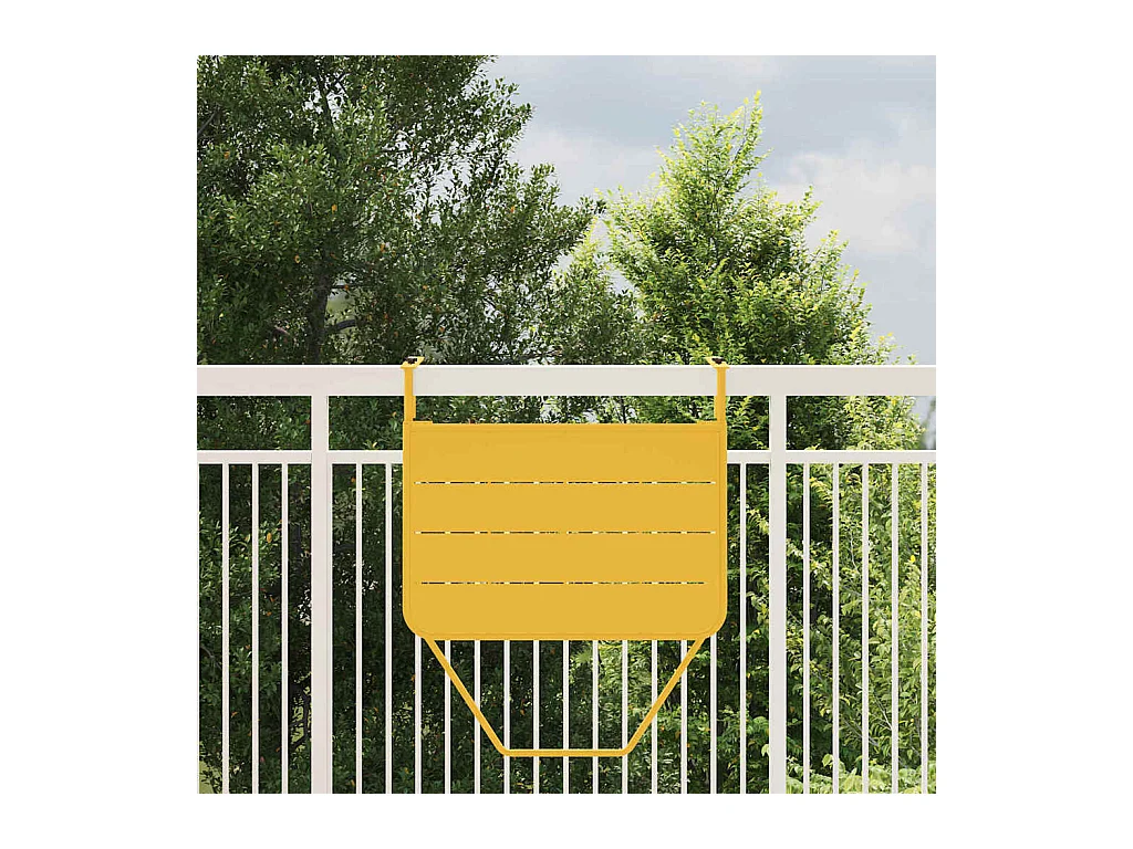 Tavolo da balcone sospeso senape 60 x 39 x 65 cm acciaio