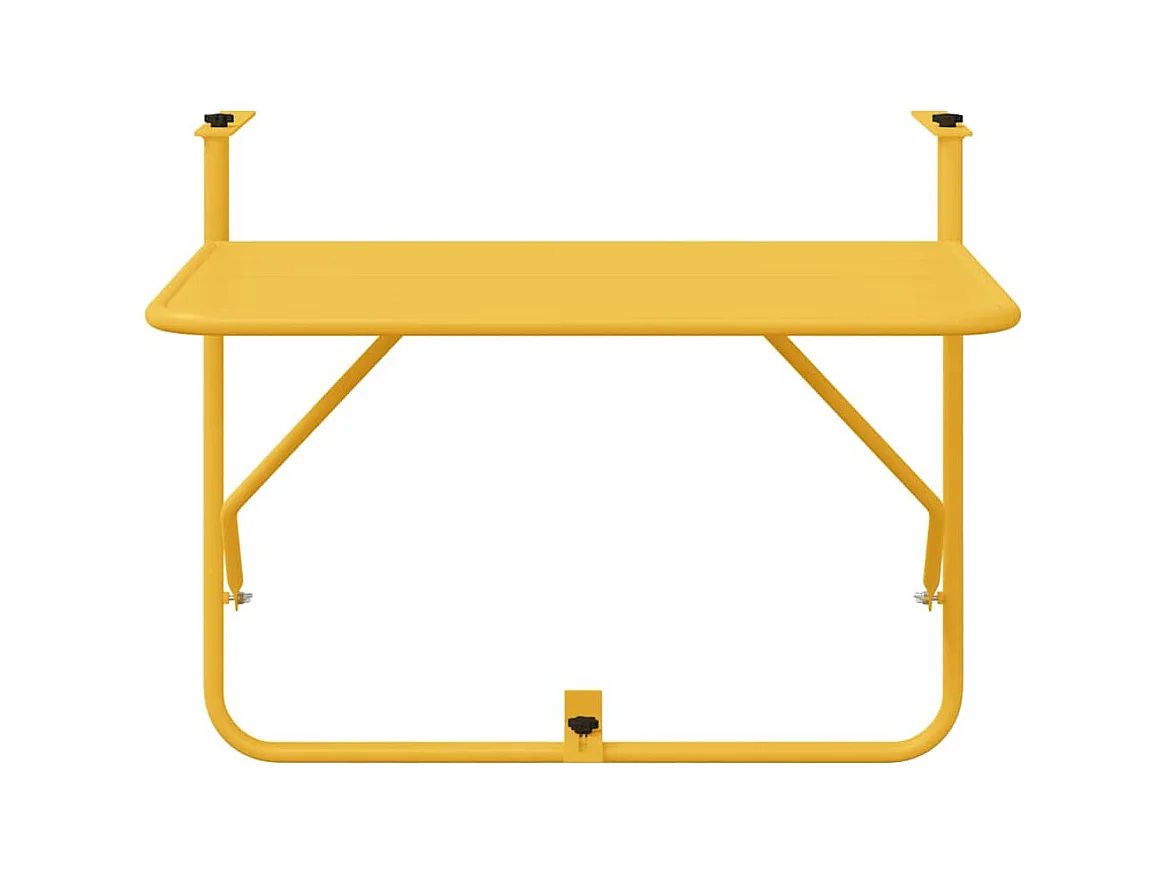 Tavolo da balcone sospeso senape 60 x 39 x 65 cm acciaio