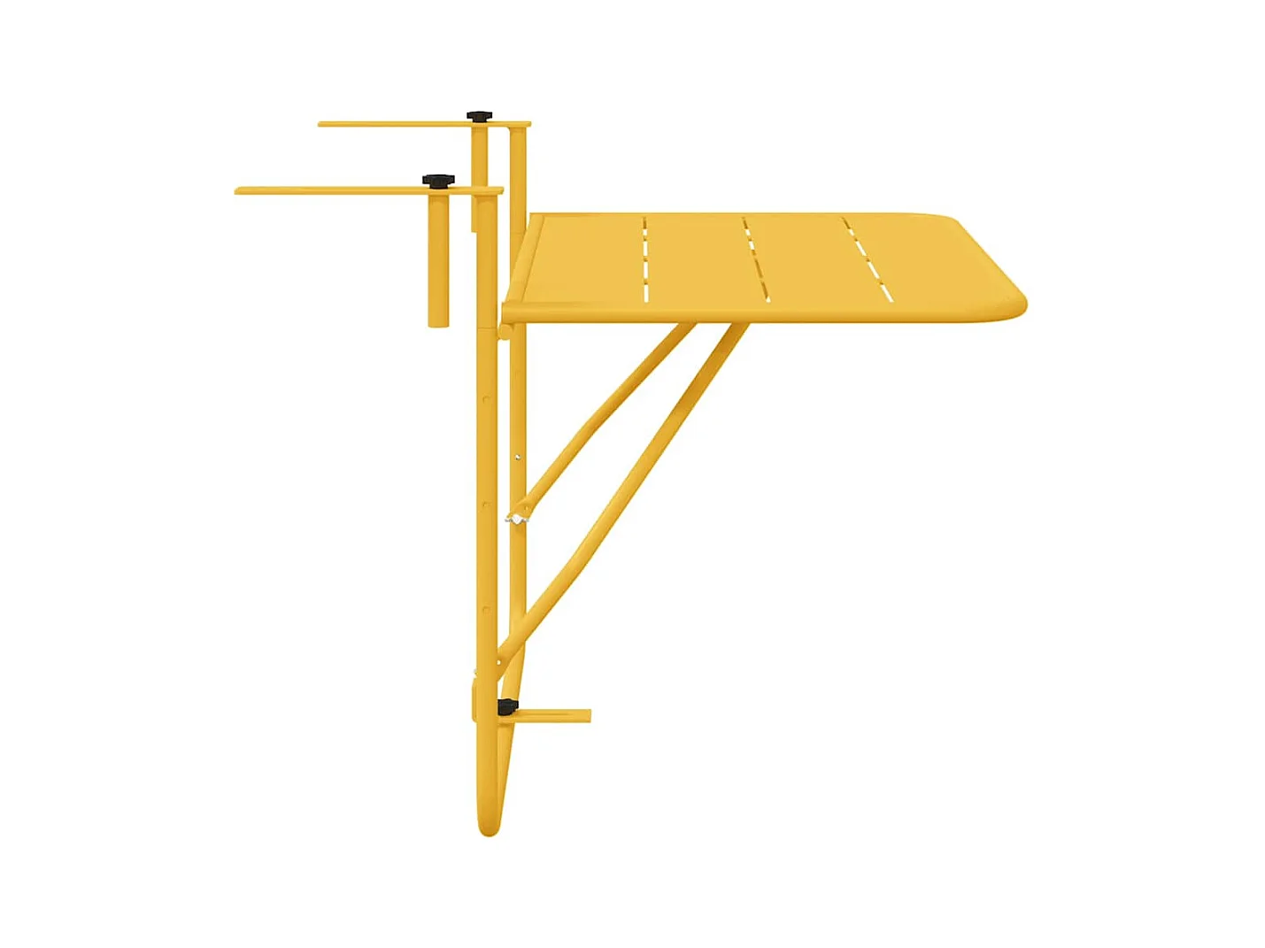 Tavolo da balcone sospeso senape 60 x 39 x 65 cm acciaio