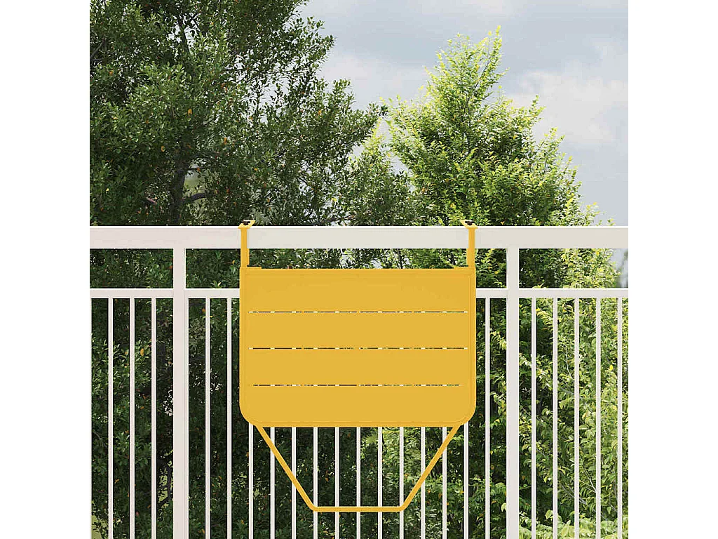 Tavolo da balcone sospeso senape 60 x 39 x 65 cm acciaio