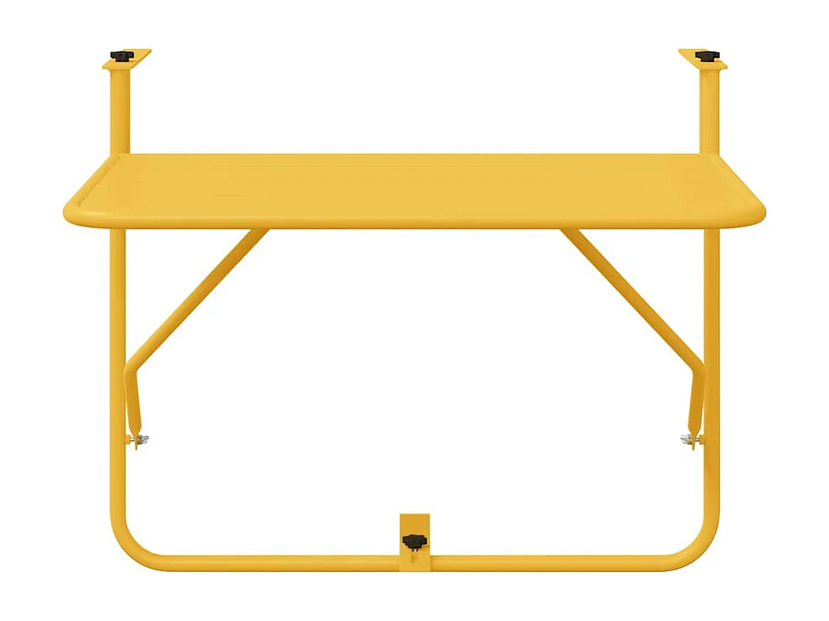 Tavolo da balcone sospeso senape 60 x 39 x 65 cm acciaio