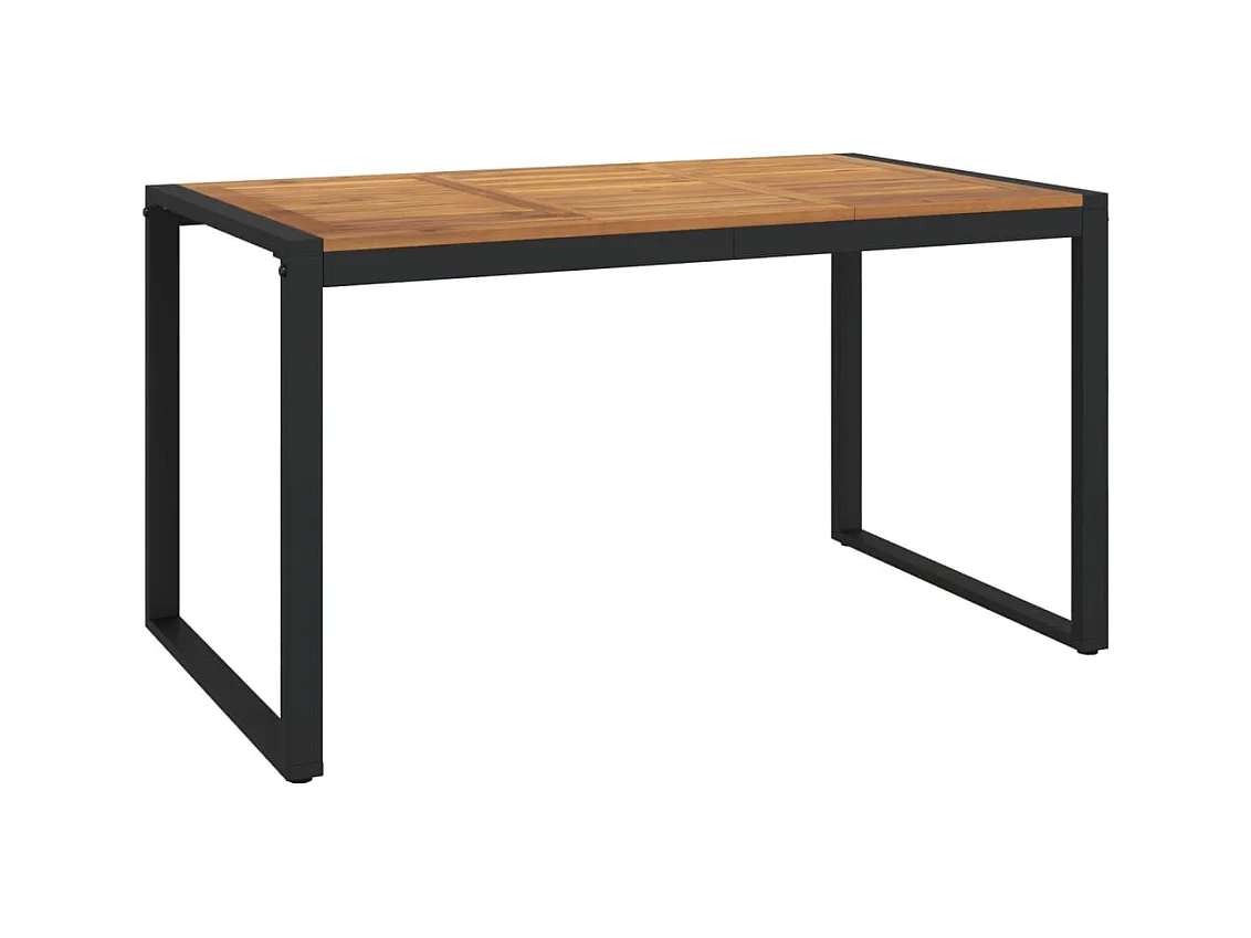 Table de jardin et pieds en forme de U 140x80x75 cm bois acacia