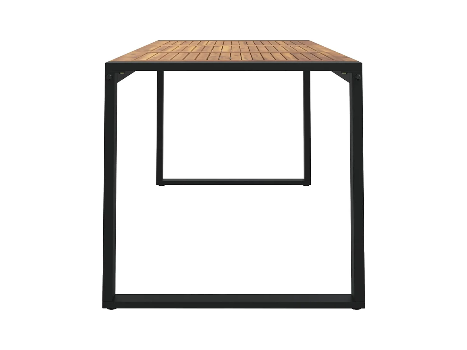 Table de jardin et pieds en forme de U 140x80x75 cm bois acacia