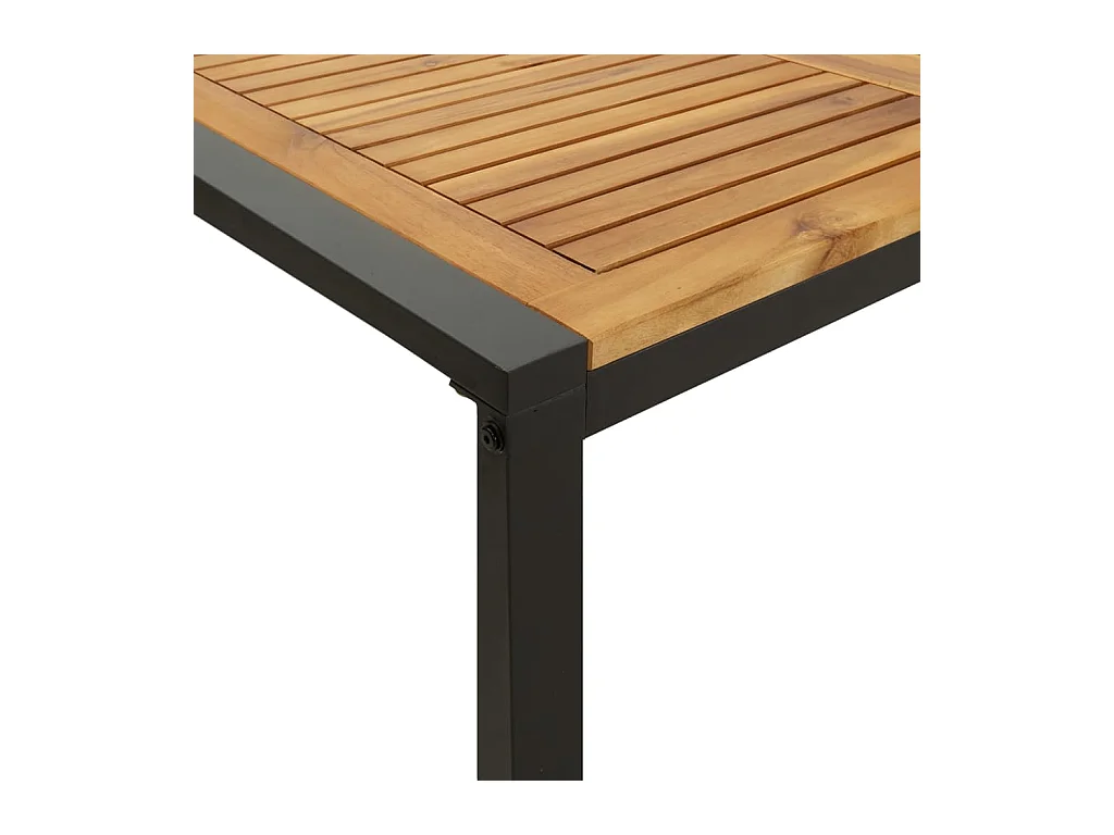 Table de jardin et pieds en forme de U 140x80x75 cm bois acacia