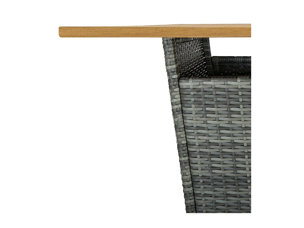 Grijze bartafel 80x80x110 cm Geweven hars en acaciahout