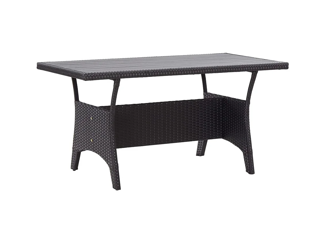 Mesa de jardín negra 120x70x66 cm Mimbre resina