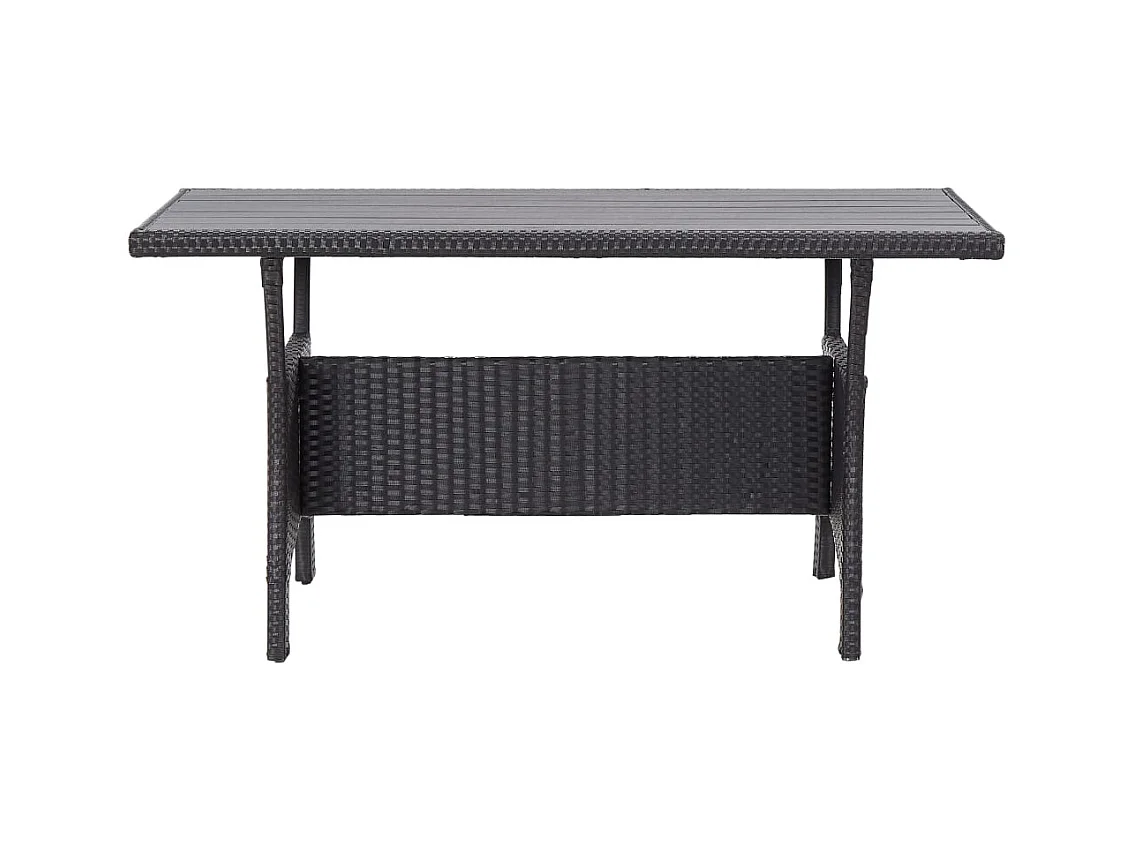 Mesa de jardín negra 120x70x66 cm Mimbre resina