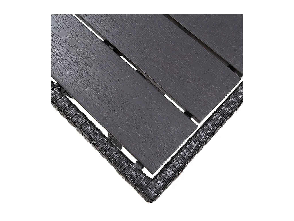 Mesa de jardín negra 120x70x66 cm Mimbre resina
