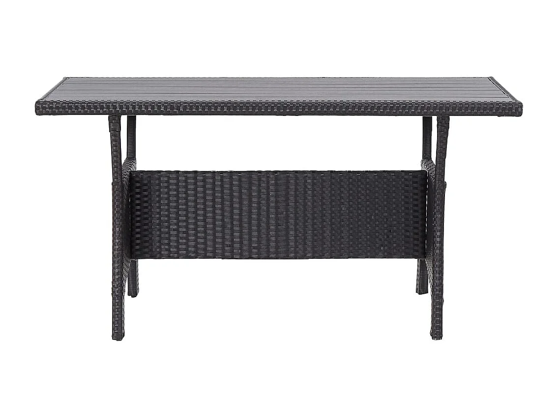 Tavolo da giardino nero 120x70x66 cm Resina vimini