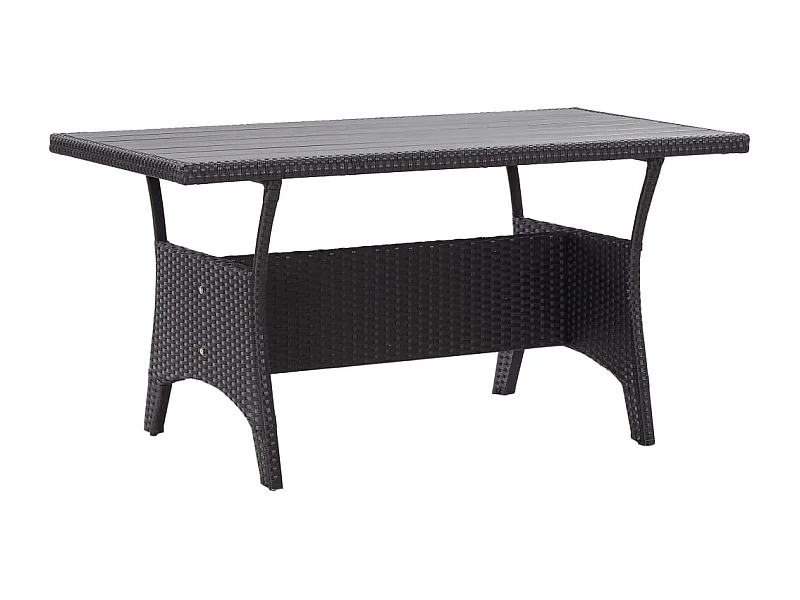 Mesa de jardín negra 120x70x66 cm Mimbre resina