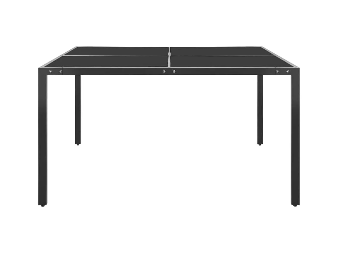 Antraciet tuintafel 130x130x72 cm Staal en glas