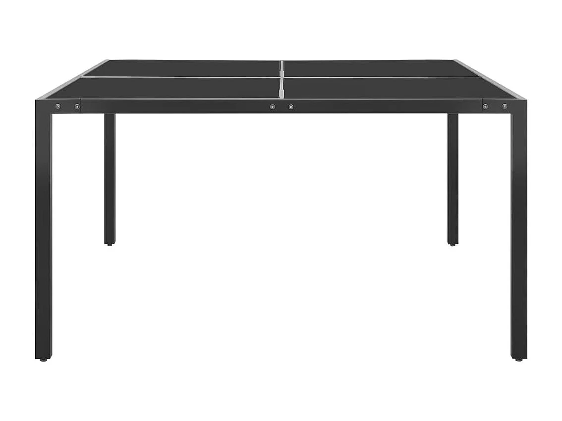Tavolo da giardino antracite 130x130x72 cm Acciaio e vetro