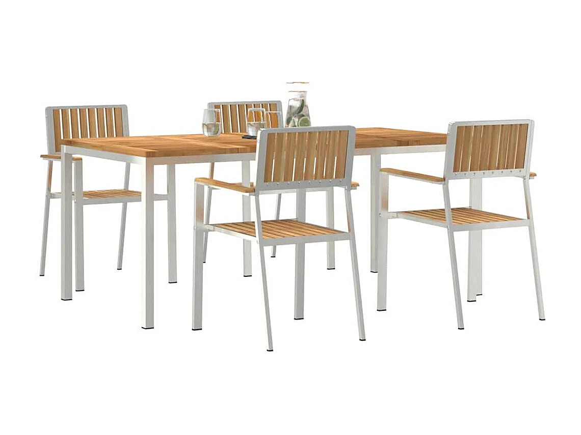 Juego de comedor de jardín de 5 piezas