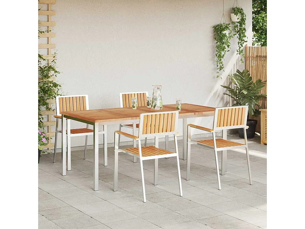 Juego de comedor de jardín de 5 piezas