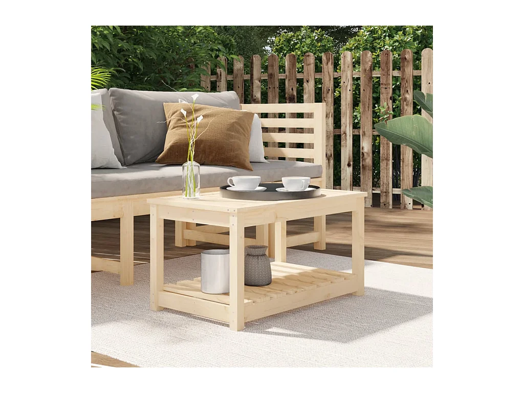 Mesa de jardín 82,5x50,5x45 cm madera maciza de pino