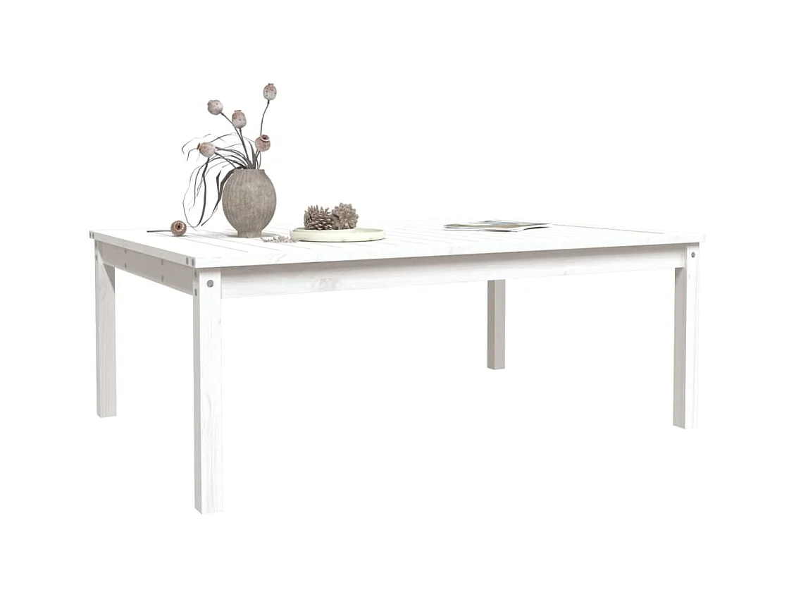 Witte tuintafel 121x82,5x45 cm massief grenenhout