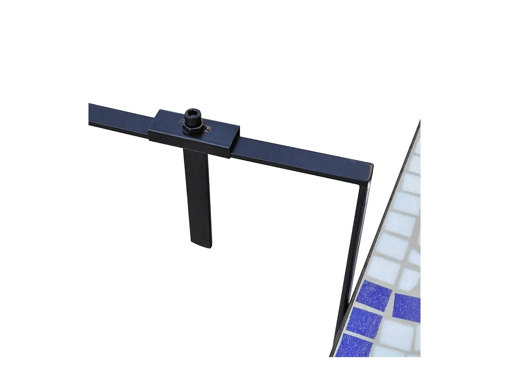 Blauwe en witte mozaïek balkon hangtafel