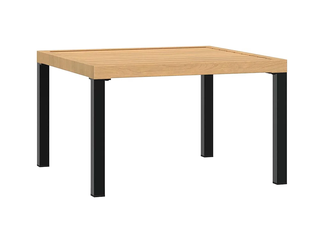 Zwarte tuinsalontafel 65x65x40 cm aluminium