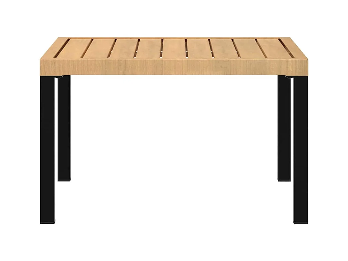 Zwarte tuinsalontafel 65x65x40 cm aluminium