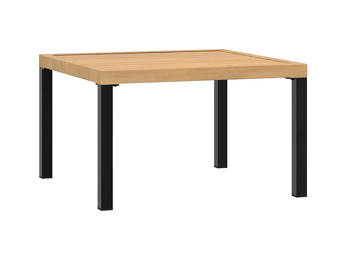 Zwarte tuinsalontafel 65x65x40 cm aluminium