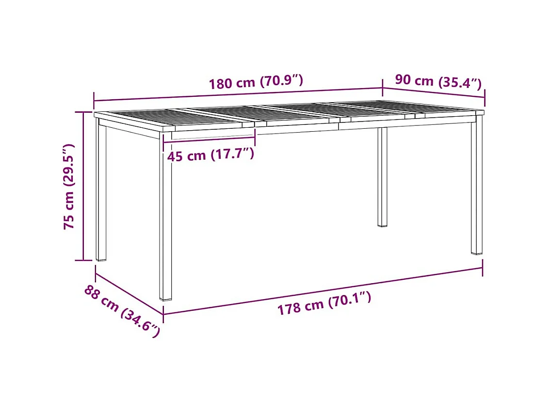 Set da pranzo da giardino da 7 pezzi