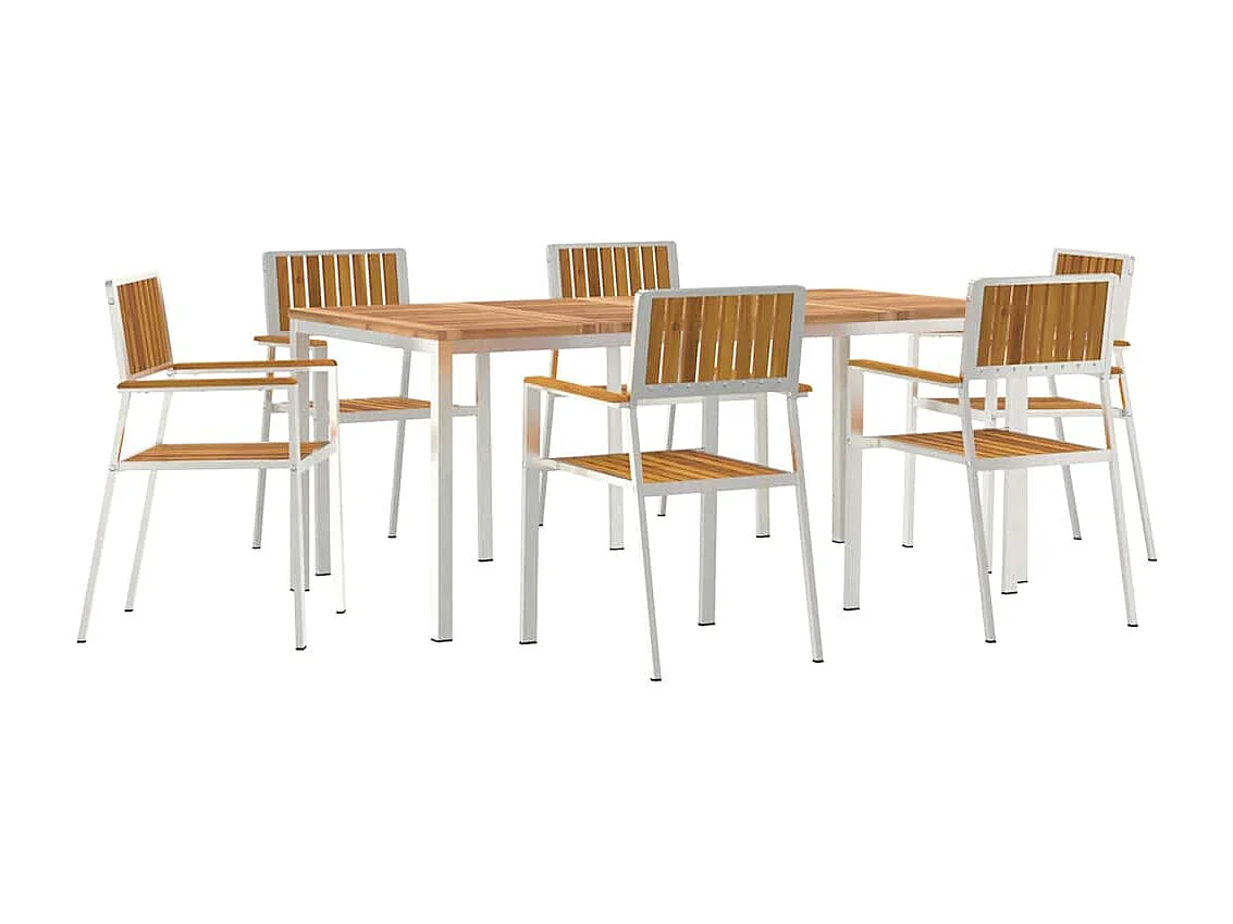 Ensemble de salle à manger pour jardin 7 pcs