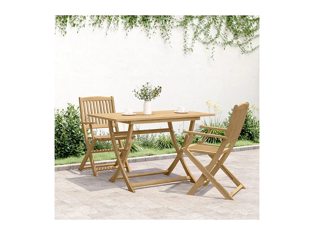 Table pliable de jardin 120x70x75 cm bois d'acacia solide