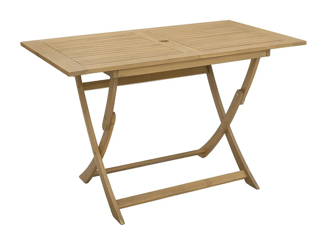 Mesa de jardín plegable 120x70x75 cm madera maciza de acacia