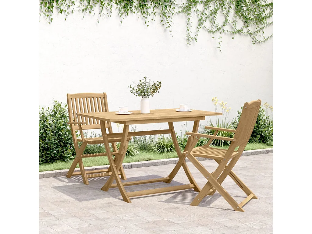 Mesa de jardín plegable 120x70x75 cm madera maciza de acacia