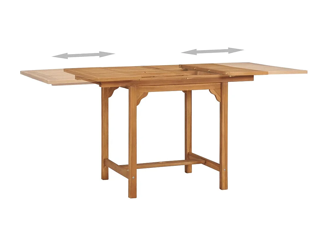 Mesa de jardín extensible (110-160)x80x75 cm Teca maciza