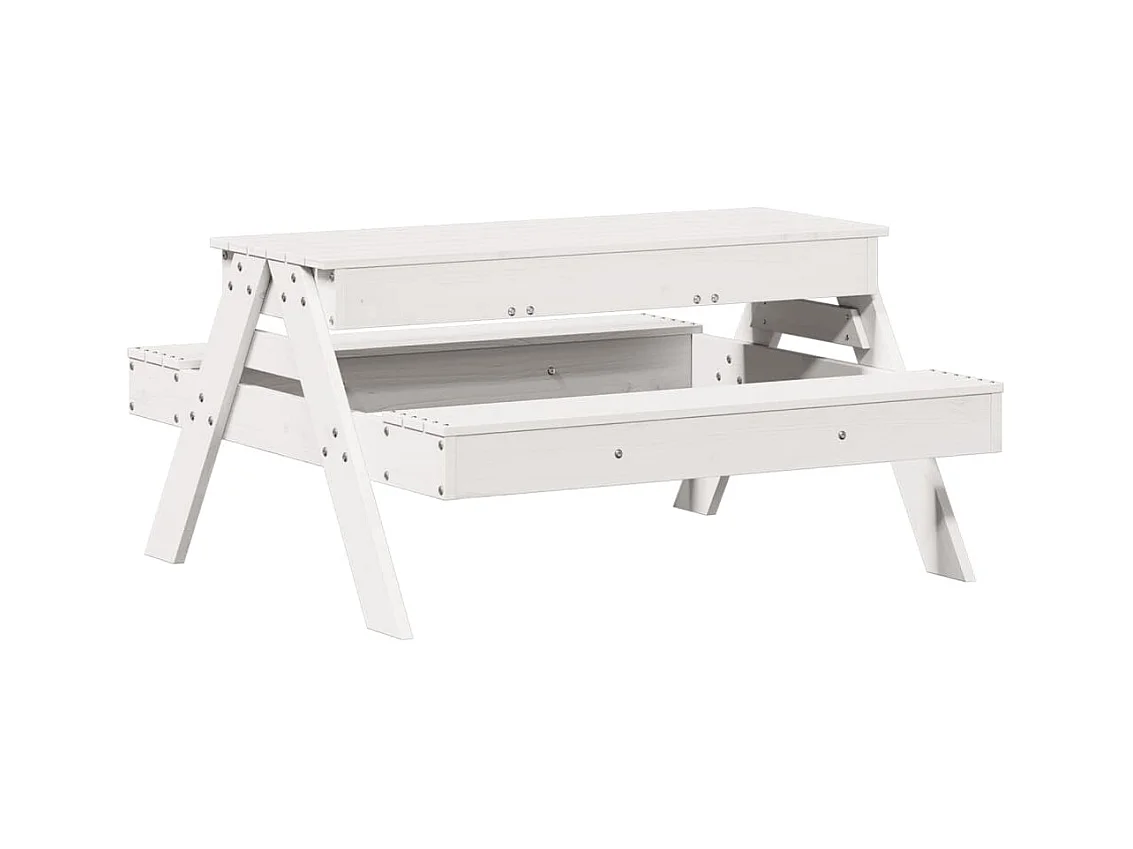 Picknicktafel met zandbak voor kinderen, massief grenen