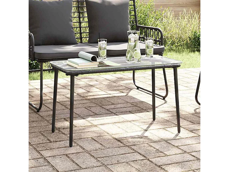 Table de Jardin Noir 80 x 40 x 45.5 cm Poly rotin