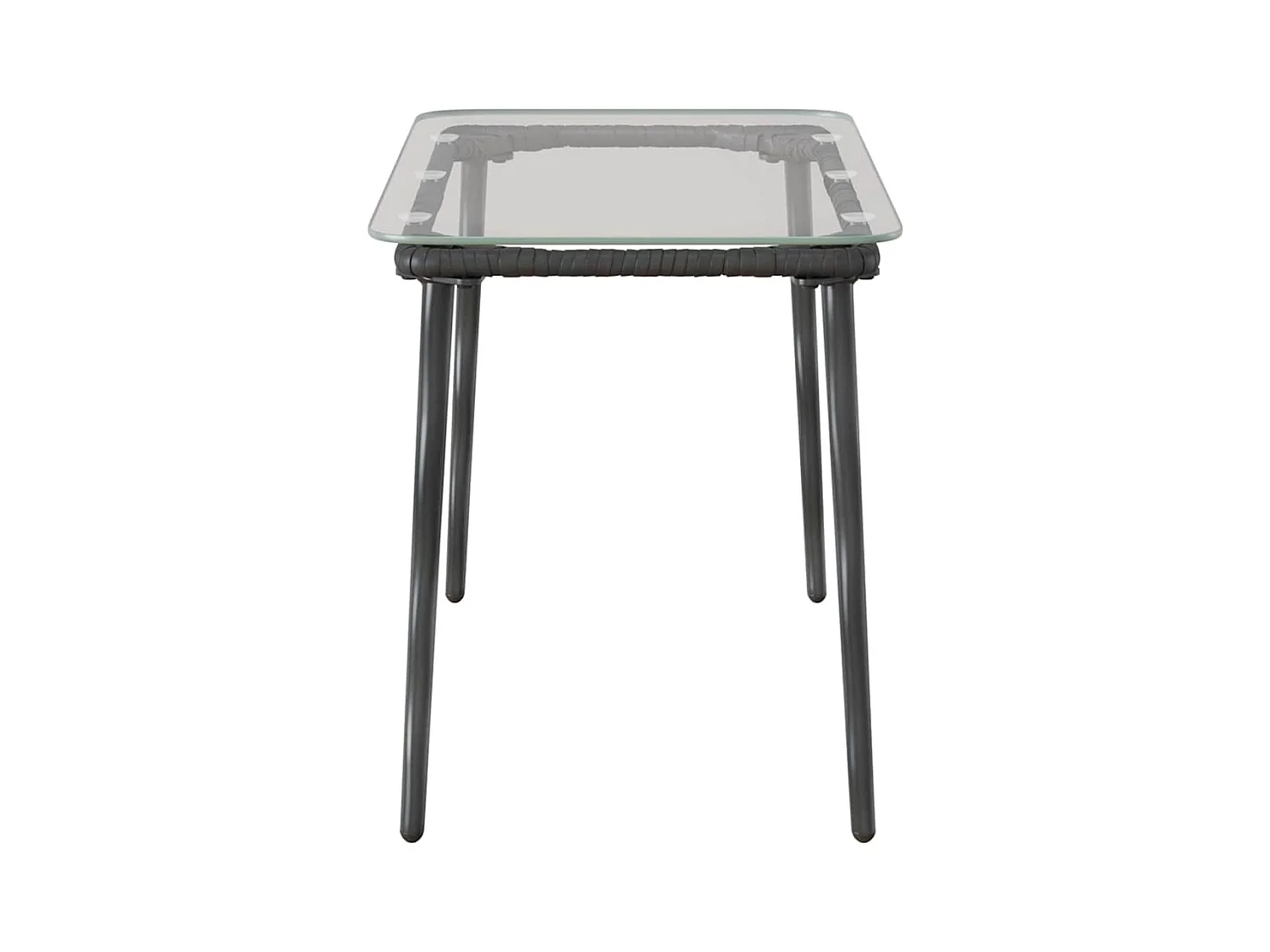 Table de Jardin Noir 80 x 40 x 45.5 cm Poly rotin
