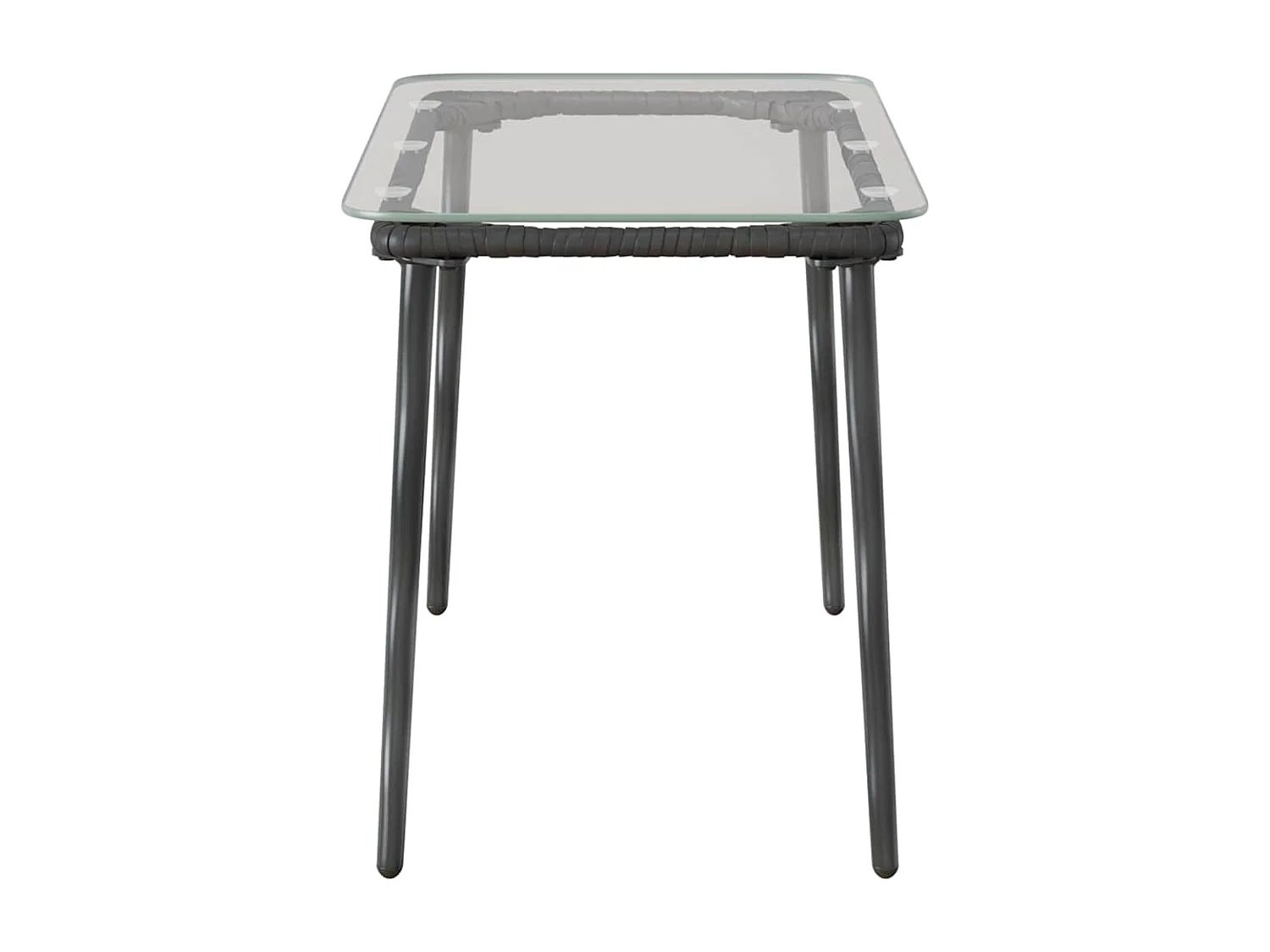 Table de Jardin Noir 80 x 40 x 45.5 cm Poly rotin