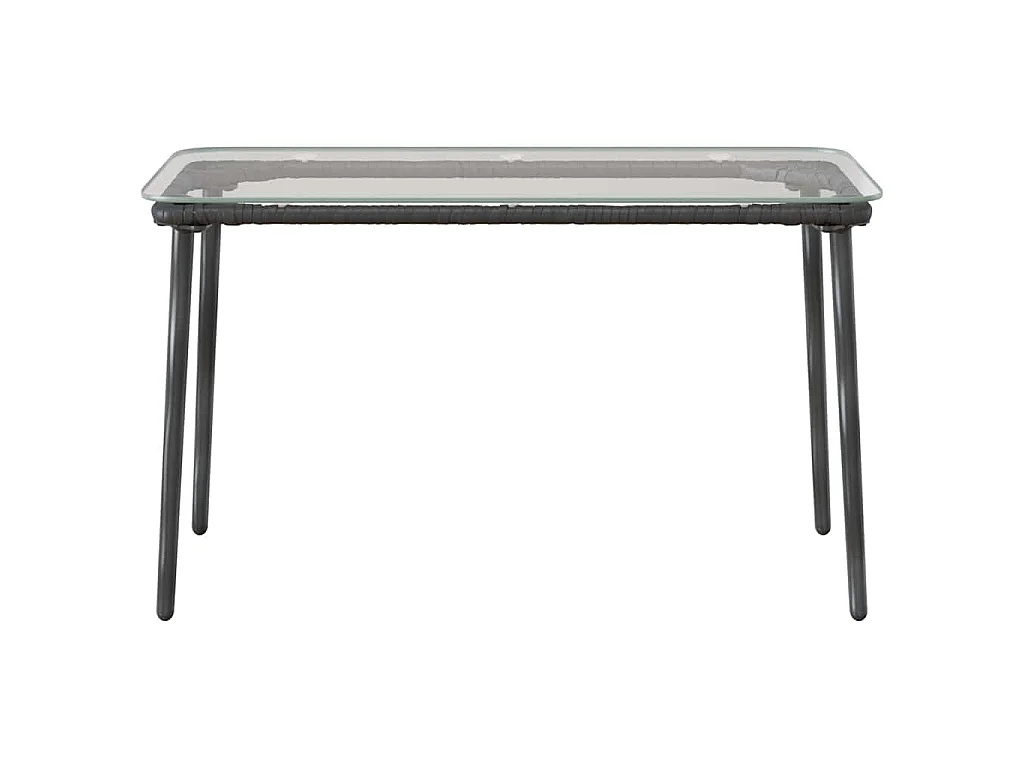 Tavolo da giardino nero 80 x 40 x 45,5 cm in polyrattan