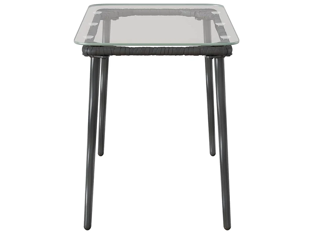 Tavolo da giardino nero 80 x 40 x 45,5 cm in polyrattan