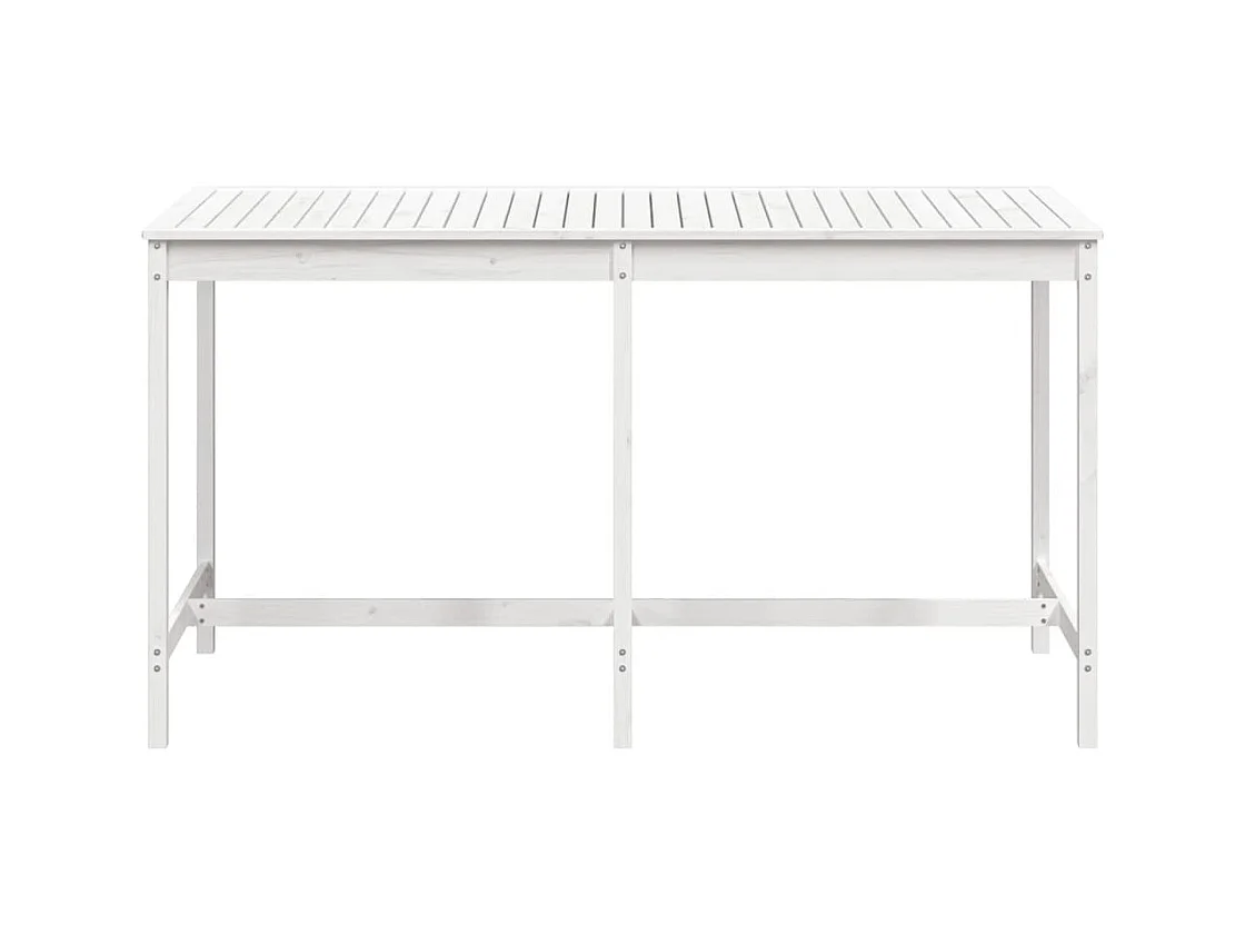 Witte tuintafel 203,5x90x110 cm massief grenenhout