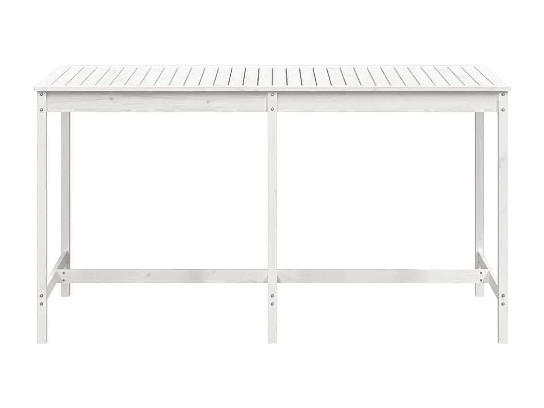Tavolo da giardino bianco 203,5x90x110 cm in legno massello di pino