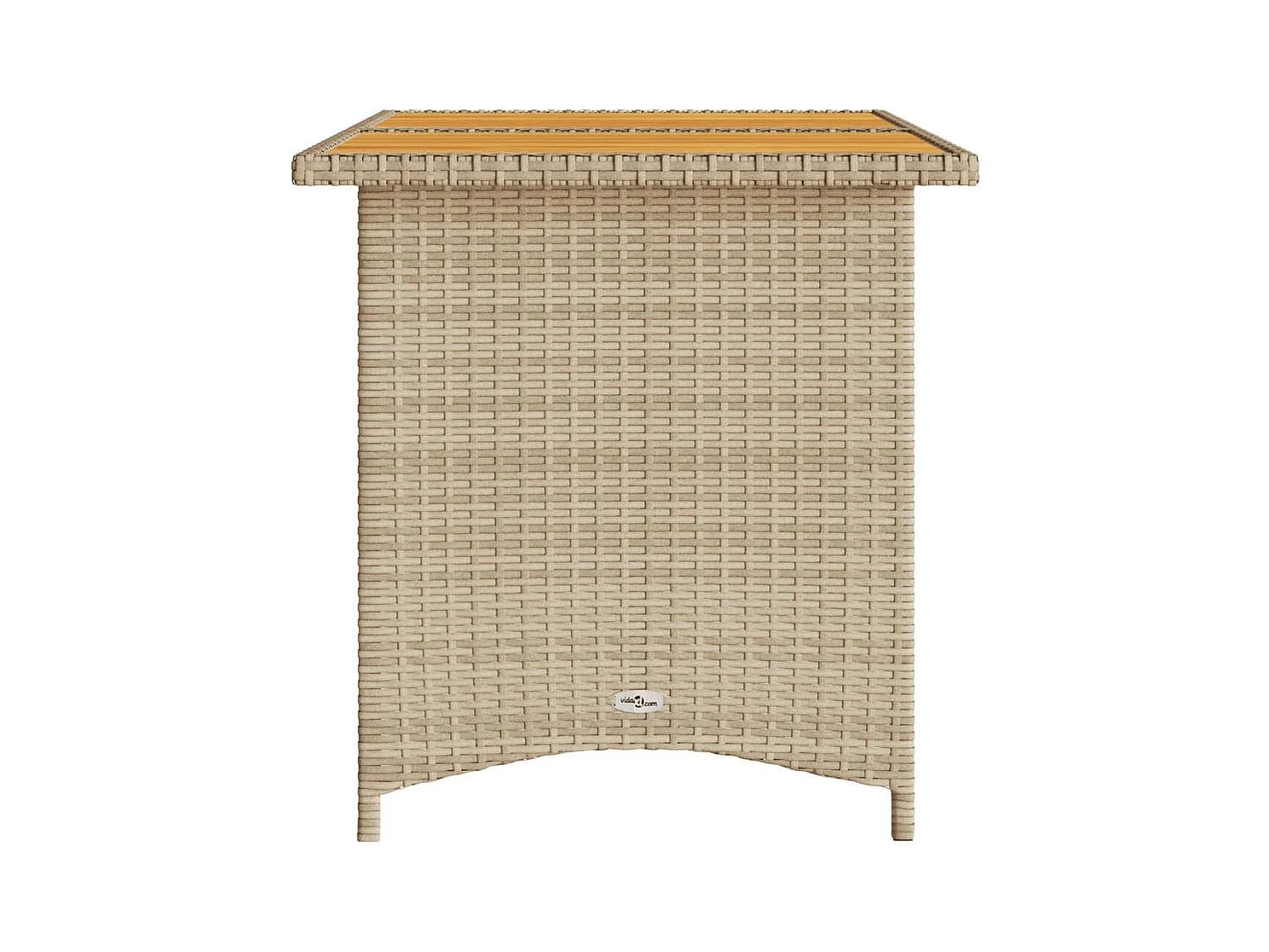 Tuintafel met zwart houten blad 110x68x70 cm rotan